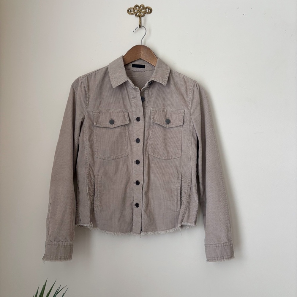 ATM Anthony Thomas Melillo Tan Raw Hem Corduroy Jean Jacket Small